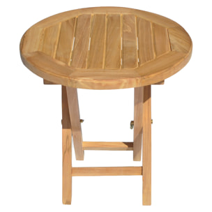 Table d'appoint ronde en teck massif 50cm LOMBOK