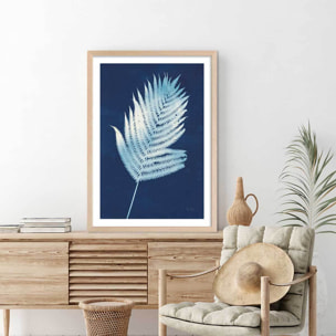 Affiche Fougère d'argent Affiche + cadre en bois - Chêne