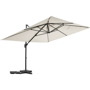 Parasol jardin déporté en aluminium "Sky 4" - 3 x 4 m - Ecru