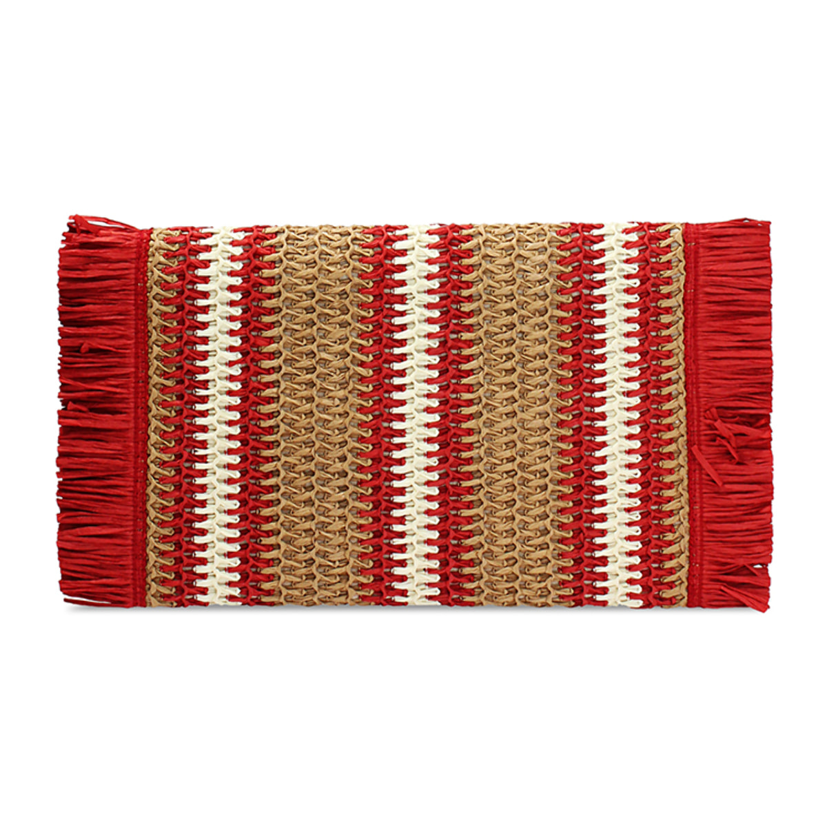 Pochette de playa de paja roja