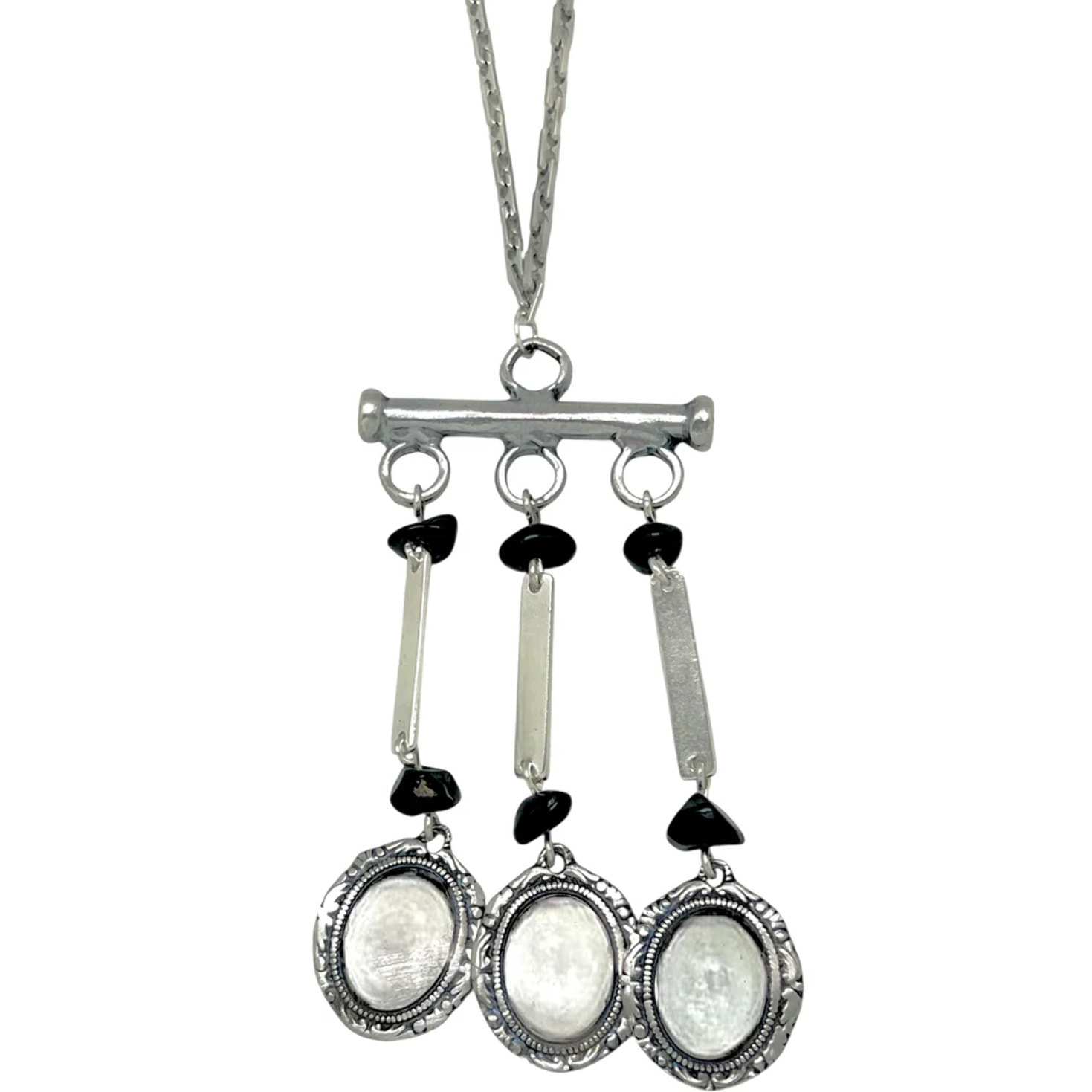 Collar largo Carina de charms vintage en plata 10µ