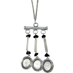 Collar largo Carina de charms vintage en plata 10µ