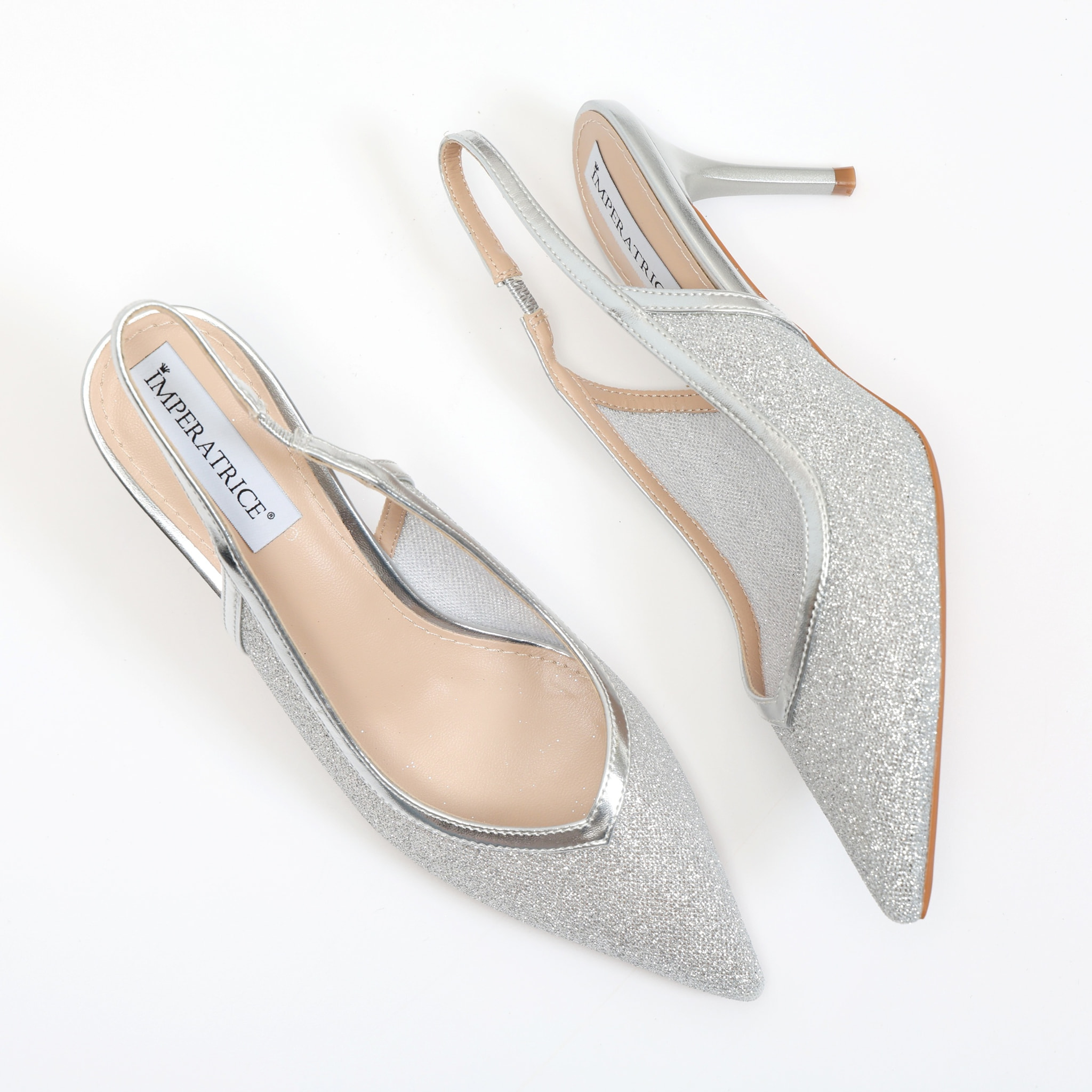 Dècolletè in simil pelle brillantinati