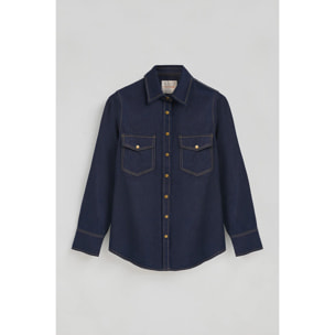 Camisa vaquera azul de corte relajado