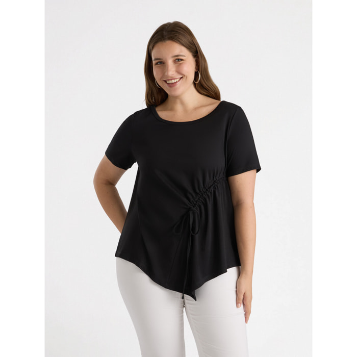 Fiorella Rubino - T-shirt con arricciatura - Nero
