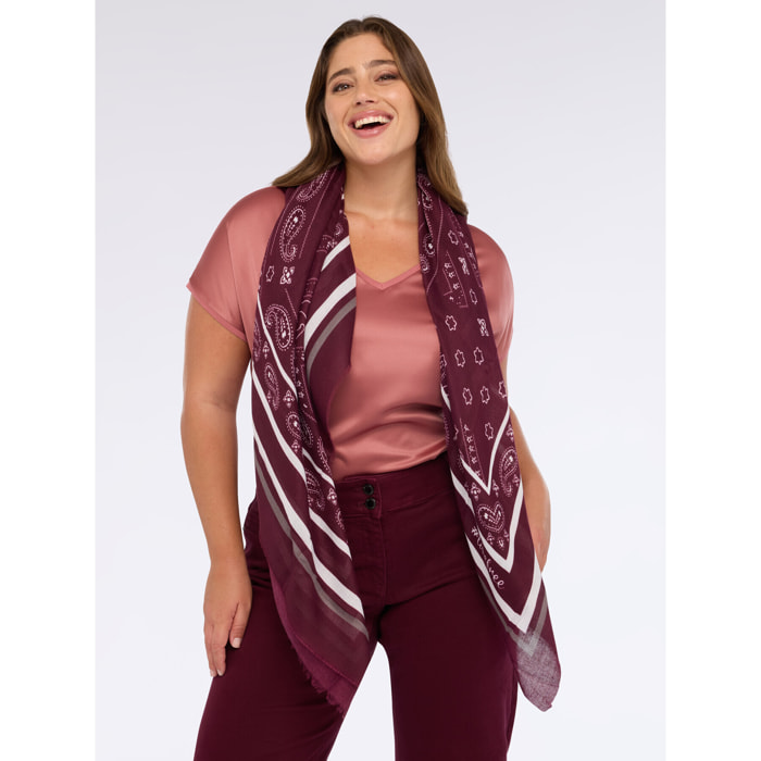 Fiorella Rubino - Foulard largo con estampado de cachemira - Burgundy