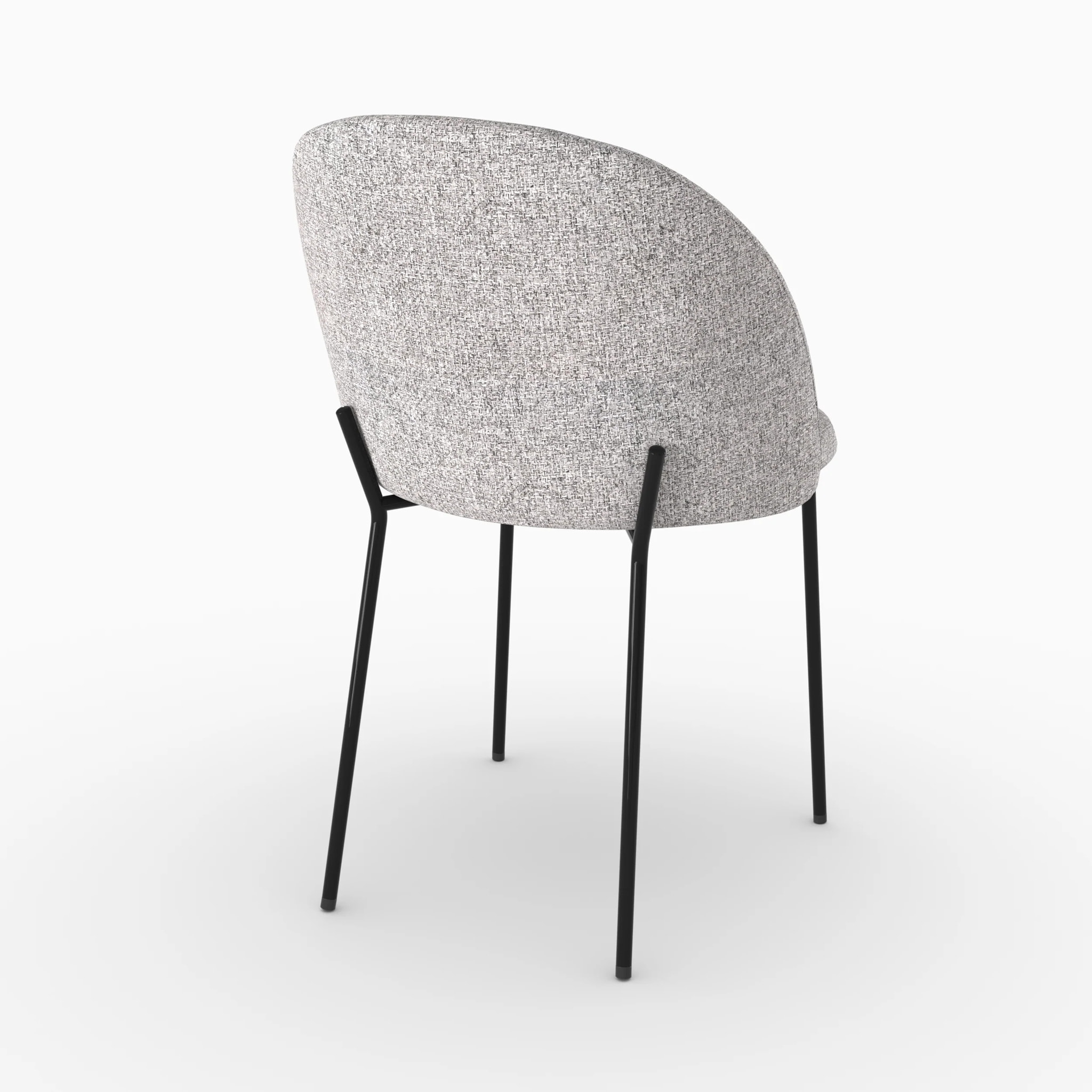 Lot de 2 chaises en tissu chiné gris clair - Karl