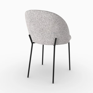 Lot de 2 chaises en tissu chiné gris clair - Karl