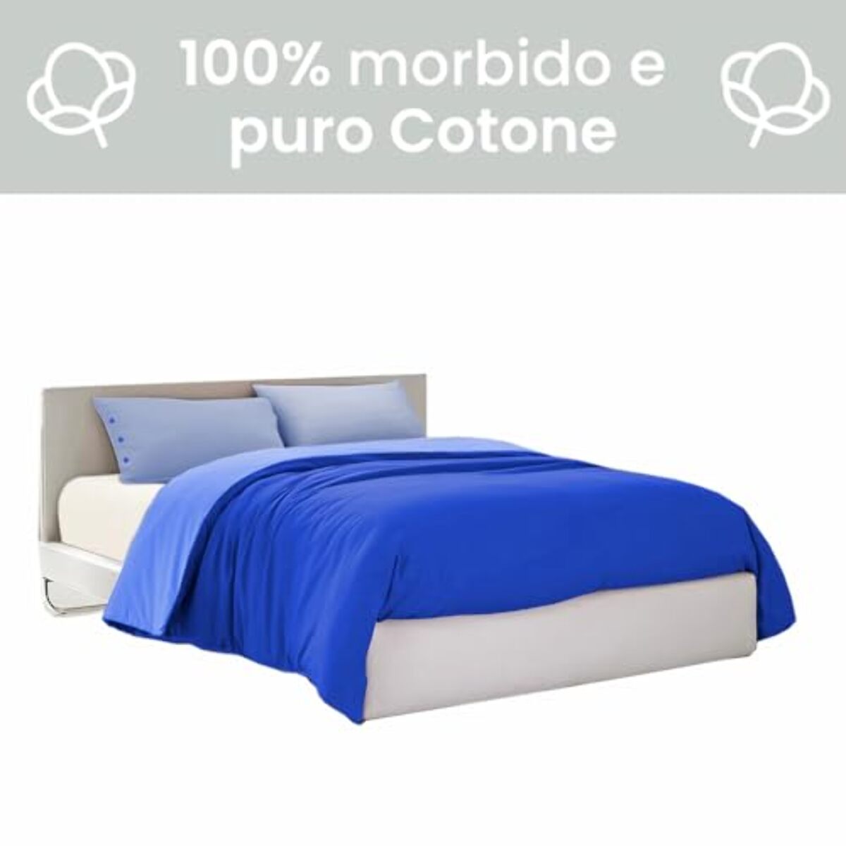 Intrecci Parure Copripiumino Bicolore 100% Cotone Singolo