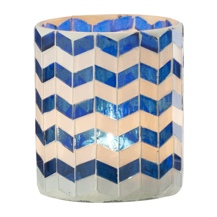 J-Line Chandelier - verre - bleu/blanc - medium