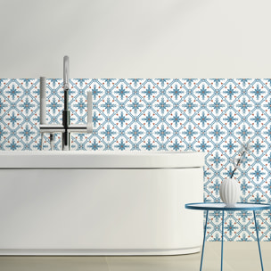 Stickers muraux - Sticker Mural Carrelage adhésif Cuisine Salle de Bain - 60 STICKERS CARREAUX DE CIMENT AZULEJOS PAZ