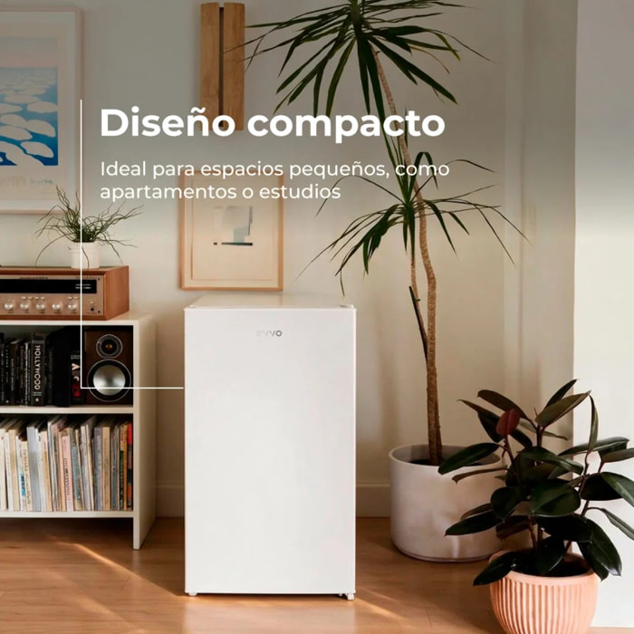 Frigorífico Mini EVVO F24, 91 L, Blanco, Bajo consumo