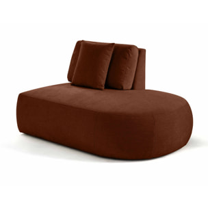 Santorini - module d'assise droit - en tissu texturé - Terracotta
