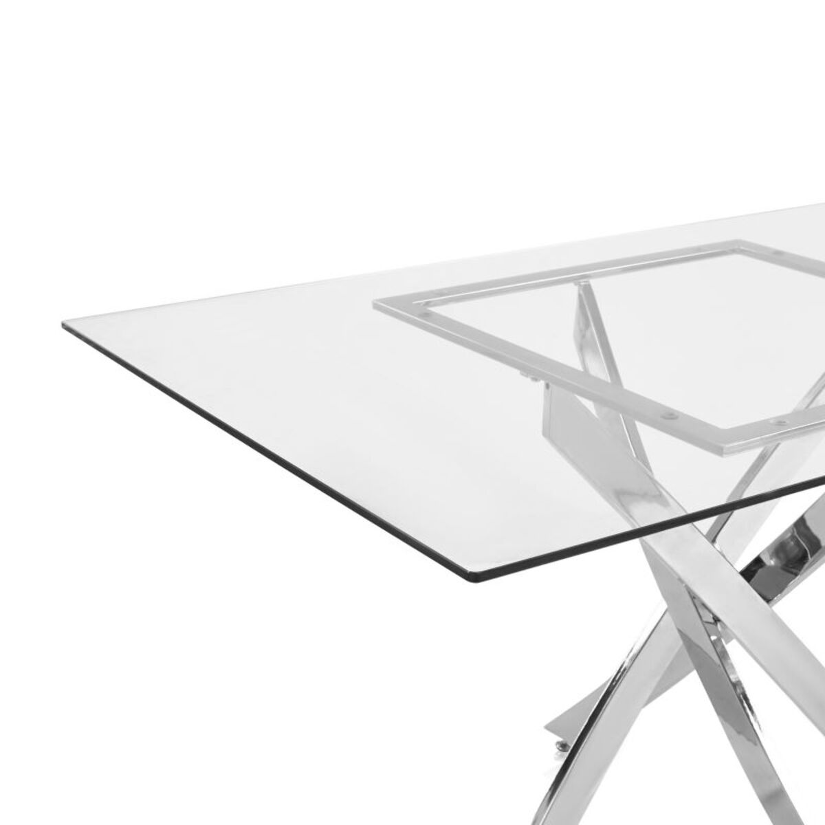 Mesa de comedor Thunder Cristal - Cromo