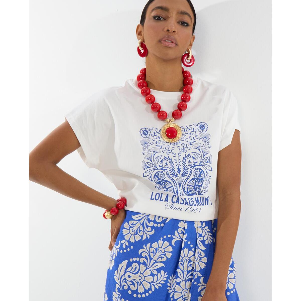 T-shirt con stampa posizionale boho