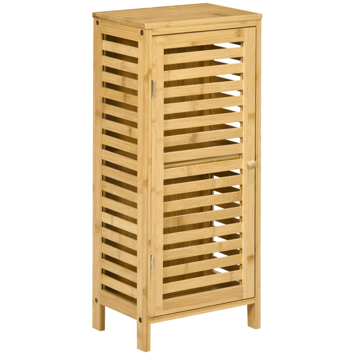 Mueble Auxiliar de Baño de Bambú Armario de Baño Moderno con Estantes Ajustables Mueble de Almacenaje para Salón Cocina Antivuelco 30x19,9x70 cm Natural