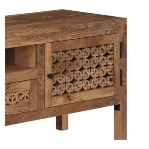 Meuble TV ajouré en bois de manguier 150 cm - Jaya