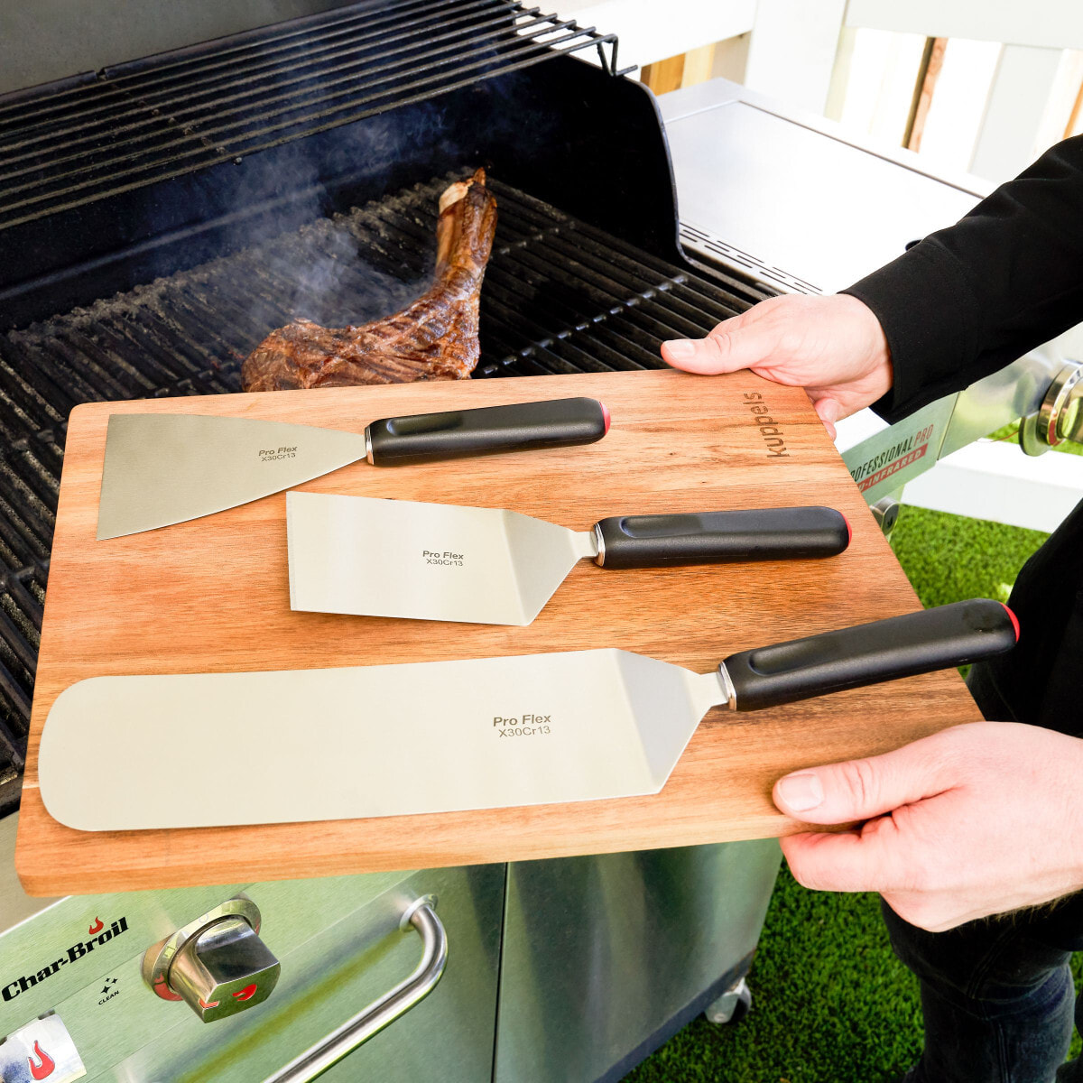 Pro Flex - Juego de 3 espátulas para la barbacoa