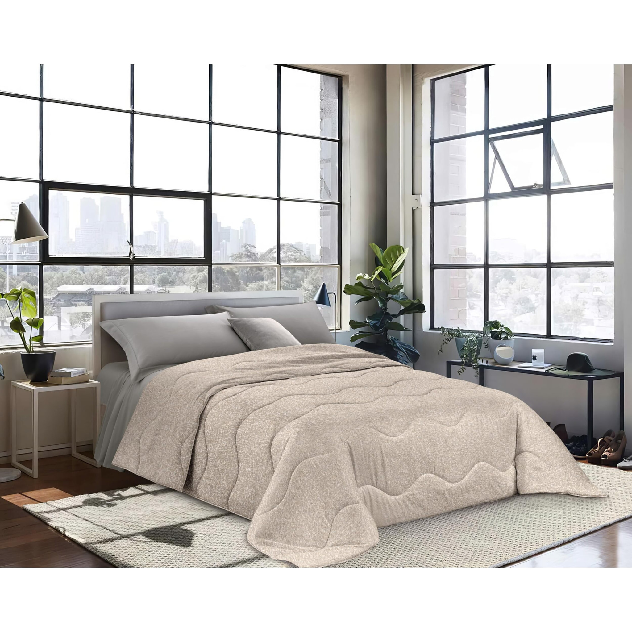 INTRECCI Piumino Una Piazza e Mezza, 220x260cm, Piumino Ecologico, Caldo, Invernale, 410 g/m², Anallergico e Antiacaro, Made in Italy, Lavabile in Lavatrice, Soffice, Morbido. Fantasia: Dots