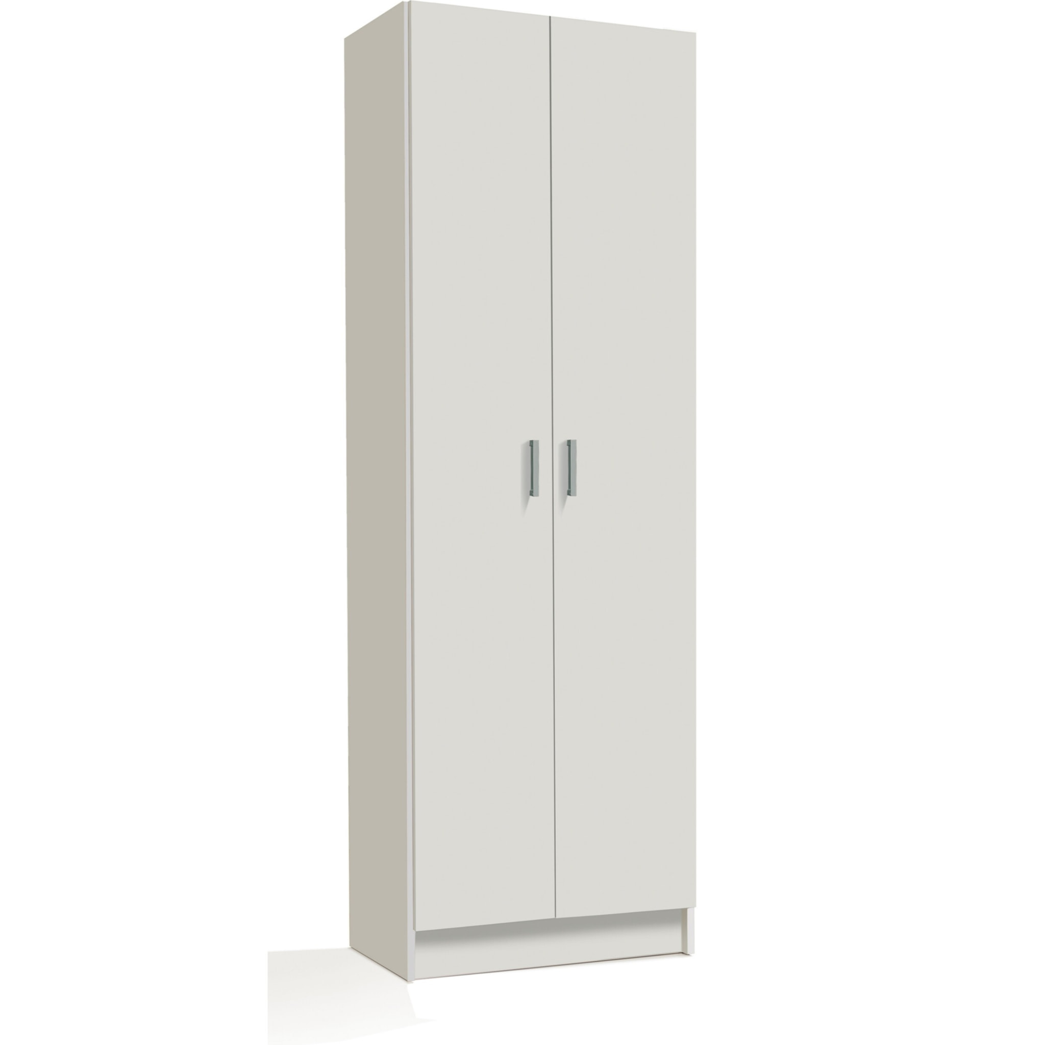 Armadio Multiuso a Colonna Bianco con 2 Ante e 8 Ripiani – Scarpiera Portascarpe per Ingresso o Camera da Letto, Design Moderno, 59x37x180 cm