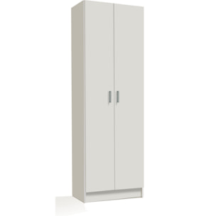 Armadio Multiuso a Colonna Bianco con 2 Ante e 8 Ripiani – Scarpiera Portascarpe per Ingresso o Camera da Letto, Design Moderno, 59x37x180 cm