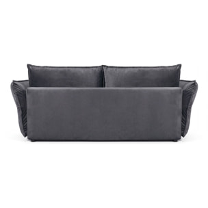Canapé Velours Droit Convertible Verduro - 3 Places
