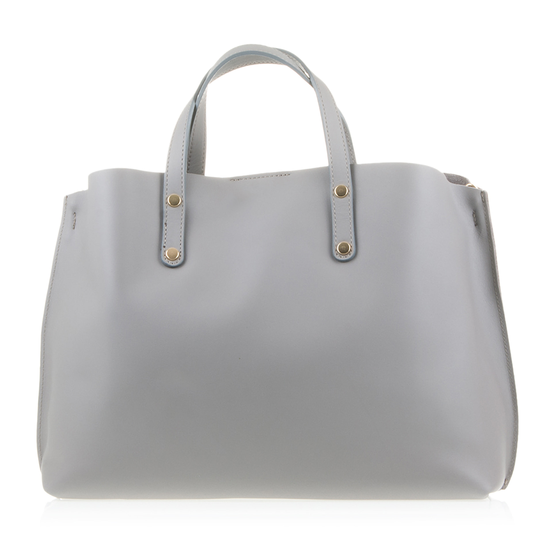 FIRENZE ARTEGIANI Borsa tote da donna Campalto. Vera pelle Tamponato Made in Italy 40x12x30 Cm. Colore: grigio chiaro