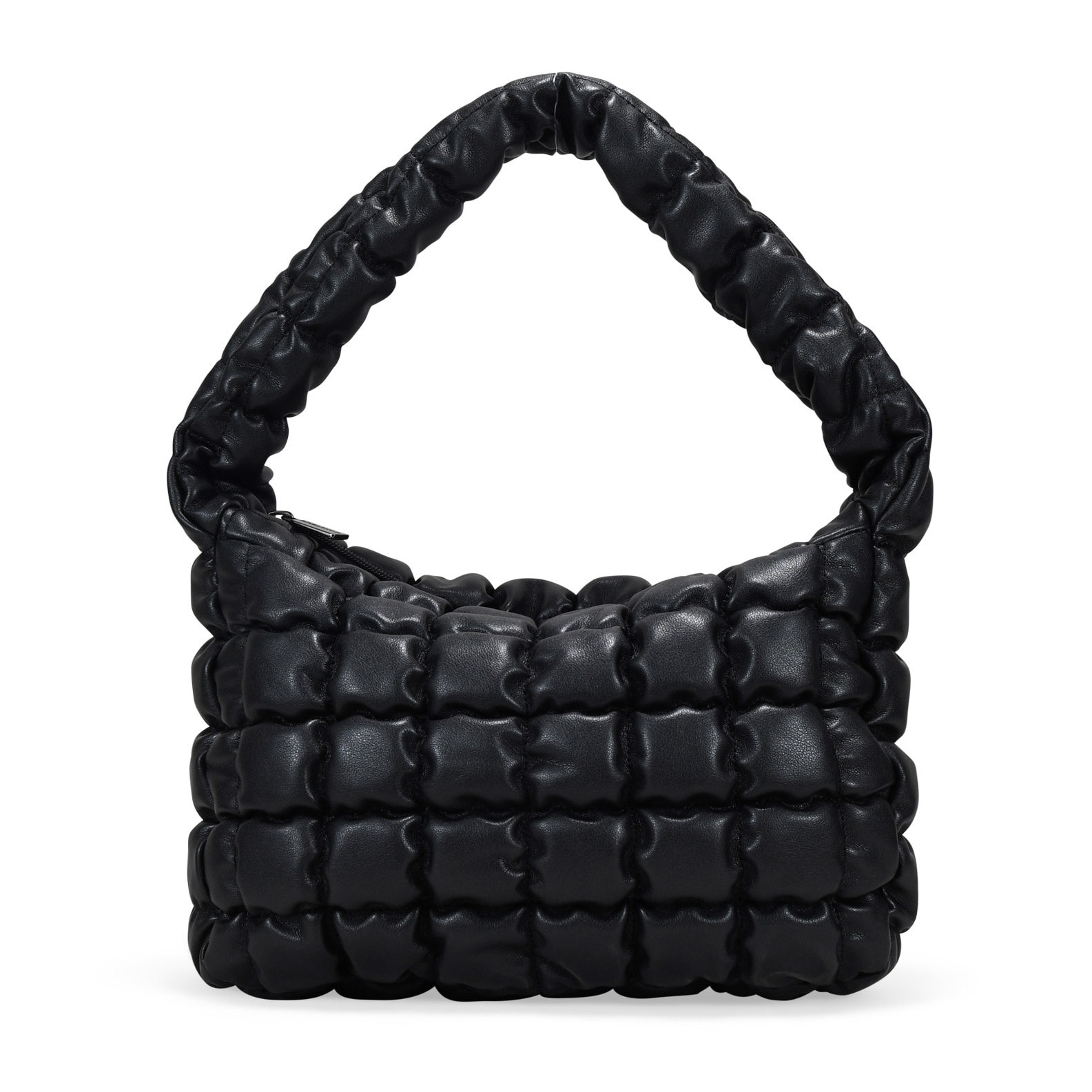 Bolso de hombro negro acolchado