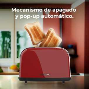 Tostador vertical Toastin' time 850 Red, 850W de Potencia, Doble ranura corta y