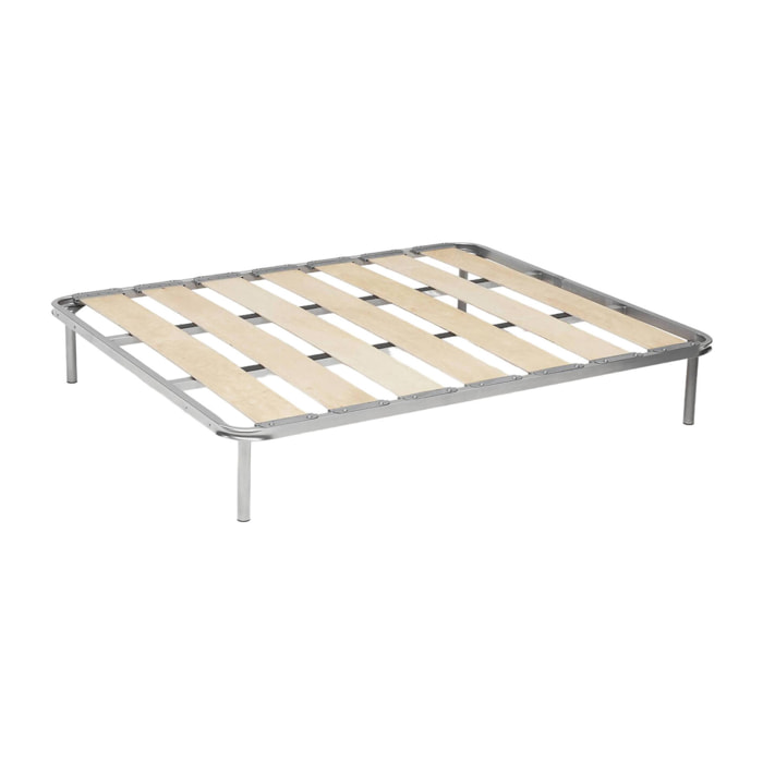 Rete letto matrimoniale Alisto, Rete ortopedica a doghe larghe, 100% Made in Italy, Cm 160x190h31
