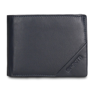 Portafoglio uomo in vera pelle - Modello Aosta - Casual - 12.0 x 10.0 x 2.5 cm