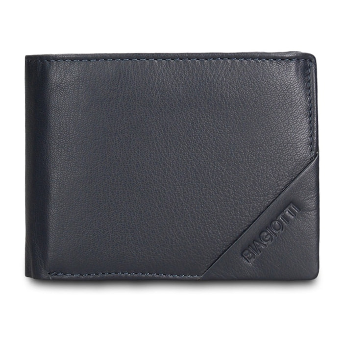 Portafoglio uomo in vera pelle - Modello Aosta - Casual - 12.0 x 10.0 x 2.5 cm