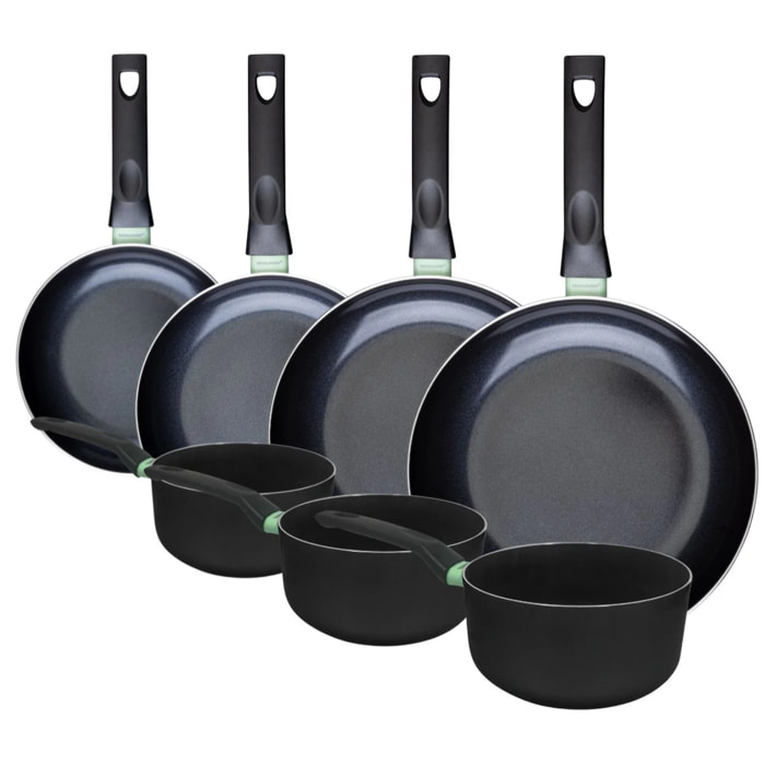 Ensemble de 4 poêles et 3 casseroles Fackelmann Brandao