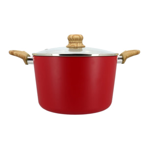 Faitout en revêtement céramique 24cm rouge - tous feux COLORAMA