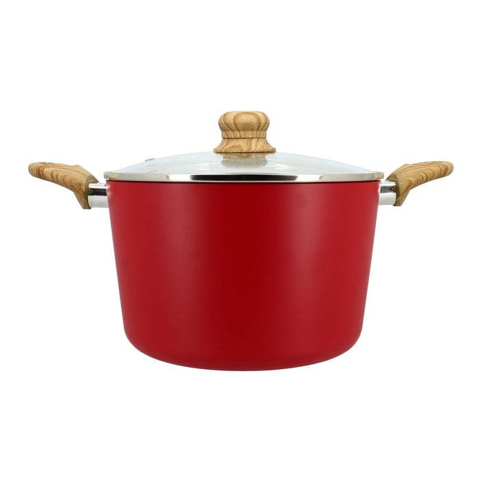 Faitout en revêtement céramique 24cm rouge - tous feux COLORAMA