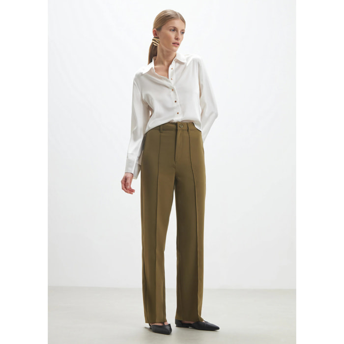 Pantaloni palazzo con nervatura