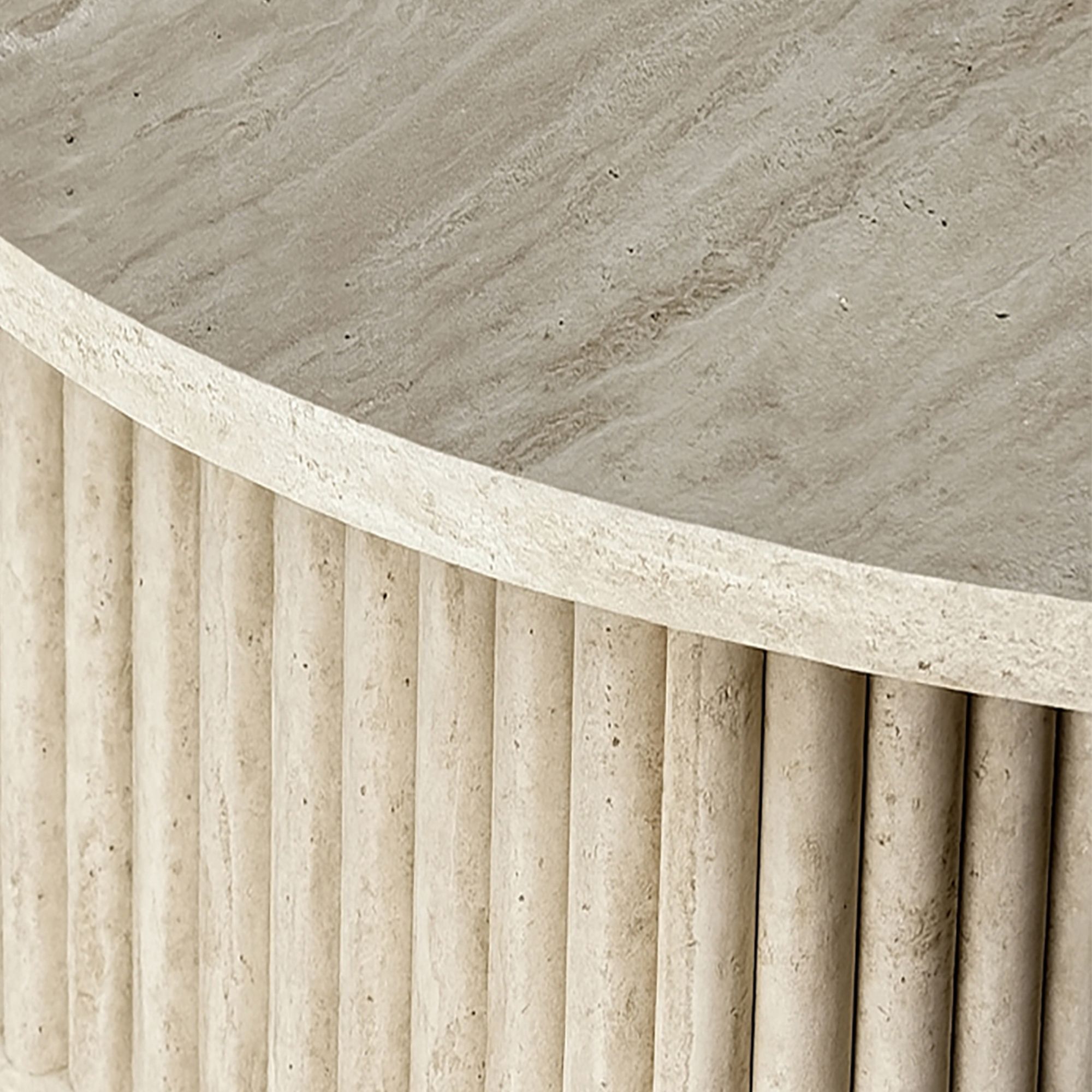 Table d'appoint carré effet travertin 40cm SUSAN