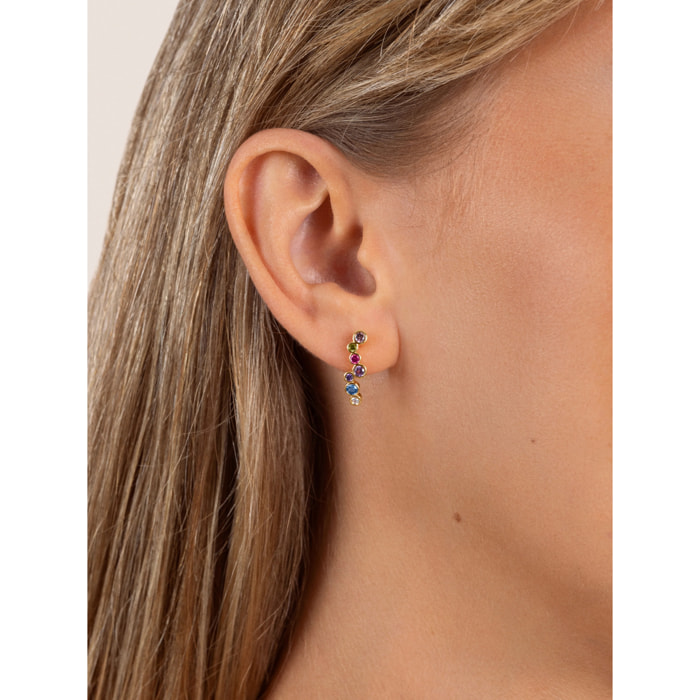 Pendientes Falling Bubbles Baño Oro