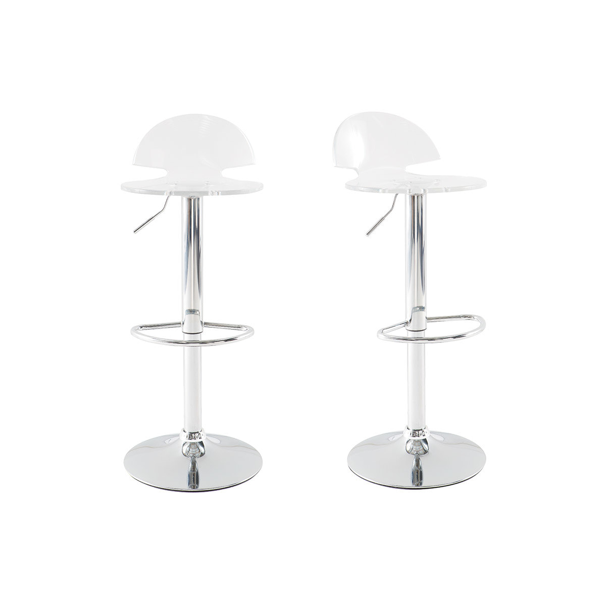 Tabourets de bar design plexiglas transparent (lot de 2) ORION