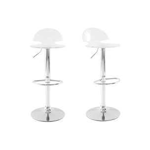 Tabourets de bar design plexiglas transparent (lot de 2) ORION