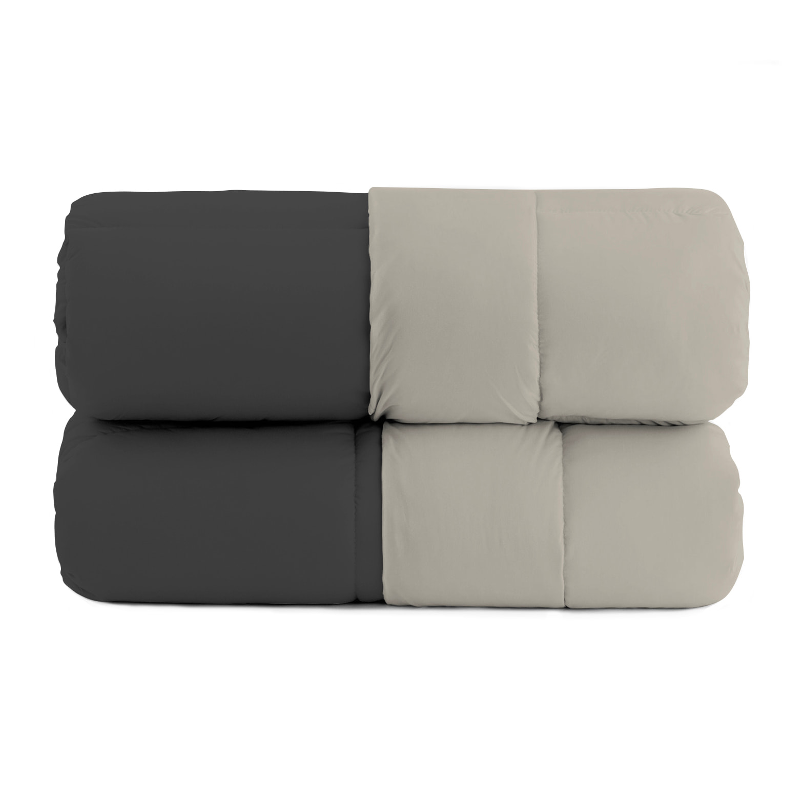 TRAPUNTA INVERNALE ELEGANT, 300gr, Microfibra, Doubleface, Made in Italy - FUMO/GRIGIO CHIARO