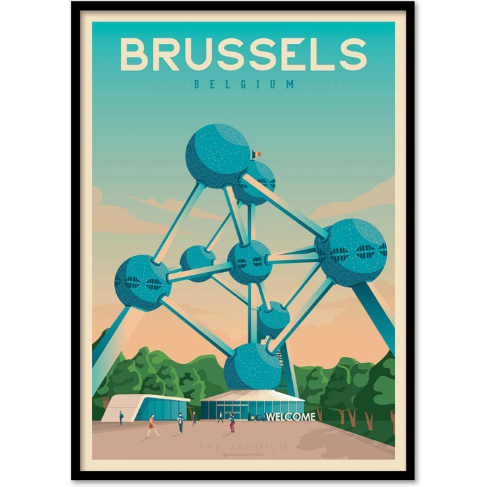 Affiche - Brussels - Olahoop Travel Posters