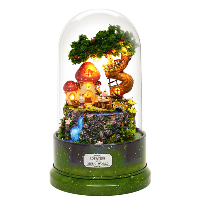Diario del jardín. Maqueta 3D realista con gran detalle, cubierta antipolvo, luces led y base giratoria con música.