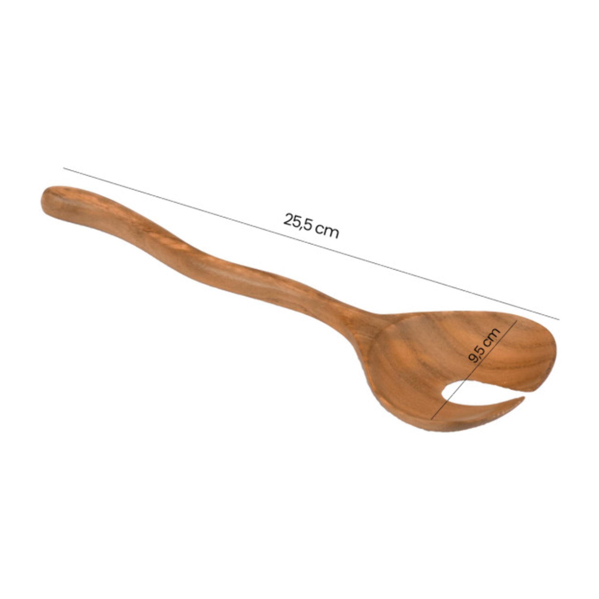 Cuillère percée couvert à salade cuisine 25 cm bois de teck - RAMONA