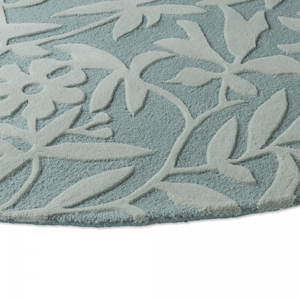Tapis rond fait main en laine motif floral ALTA