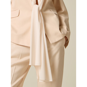 Oltre - Chaqueta con inserto de georgette - Beige
