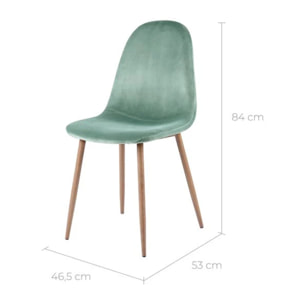 Lot de 2 chaises en velours vert d'eau - Fredrik