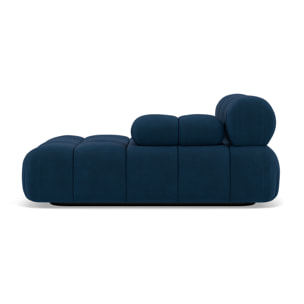 Ruby - module d'assise méridienne droite en velours texturé - Bleu
