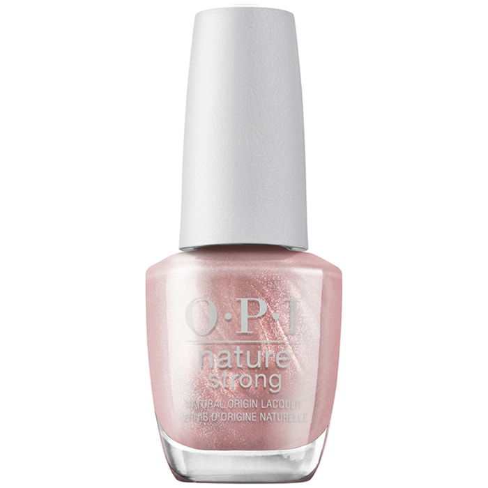 OPI Nature Strong Smalto Di Origine Naturale NAT015 Oro Rosa Glitterato - Intentions Are Rose Gold 15ml