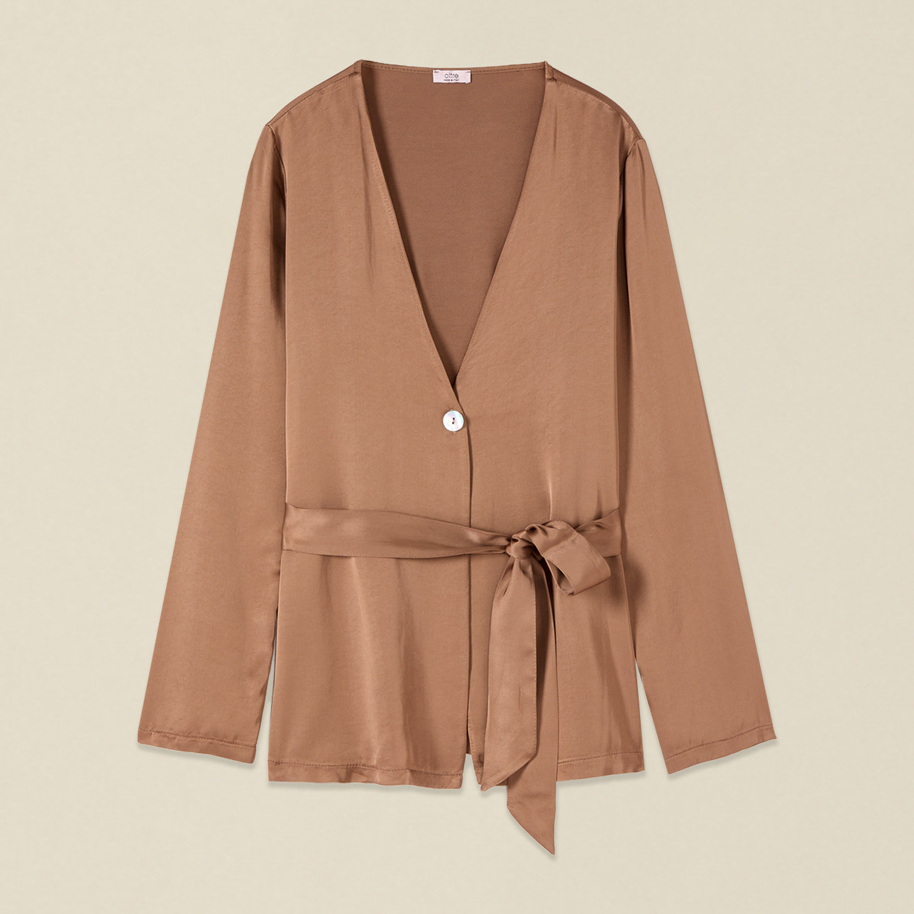 Oltre - Giacca destrutturata in raso di viscosa - Marrone